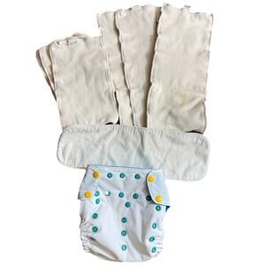 Smart Bottoms One Size Adjustable Cover with Organic Cotton Inserts Made Is USA